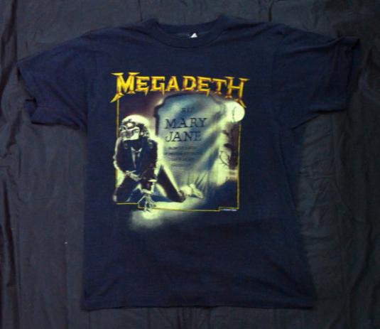 Vintage 80s MEGADETH Mary Jane Vic Rattlehead Thrash T Shirt | Defunkd