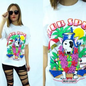 Vintage 80s SPUDS MACKENZIE Club Spuds Bud Light T Shirt