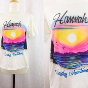 Vintage 80s Hannah Smoky Mountain Airbrushed T Shirt