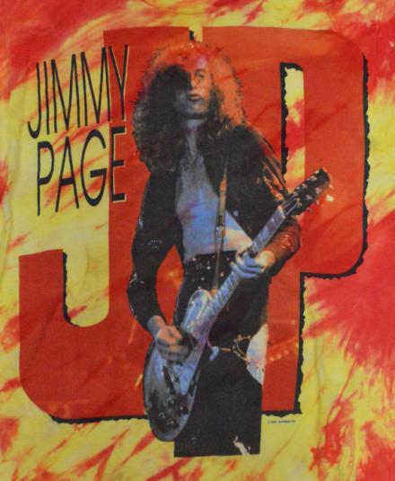 Vintage 80s Jimmy Page Tie Dye Rock T Shirt Sz L