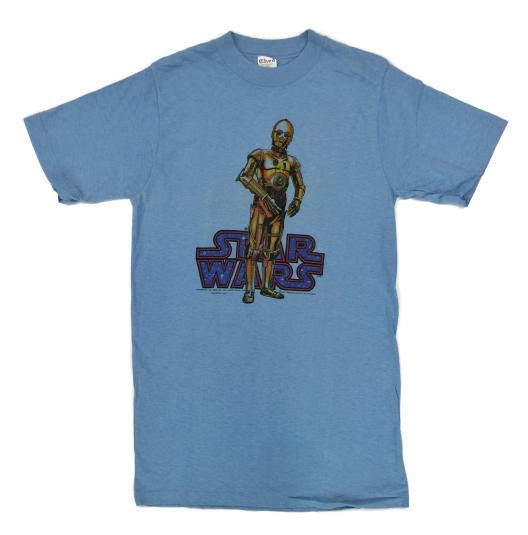 Vintage 80s Star Wars C3PO Ched T Shirt Sz S