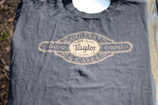 Vintage 1990s Taylor Guitars Black Cotton T-Shirt XL