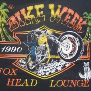 Vintage 1990 Bike Week Florida Black Pocket T-Shirt S
