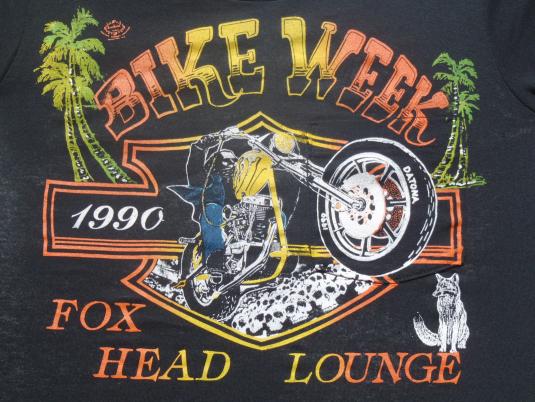 Vintage 1990 Bike Week Florida Black Pocket T-Shirt S
