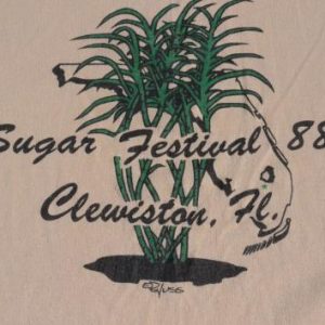 Vintage 1988 Clewiston Florida Sugar Fest Beige T-Shirt L