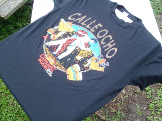 Vintage 1980s Calle Ocho Miami Florida Black T-Shirt L