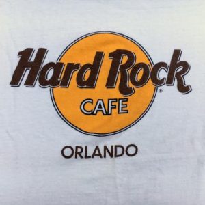 Vintage 1990s Hard Rock Cafe Orlando White Souvenir T-Shirt