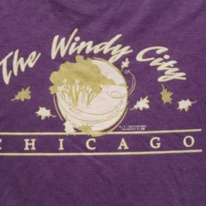 Vintage 1988 Chicago Windy City Plum T-Shirt L