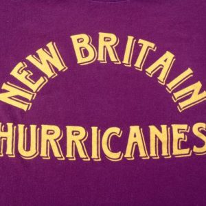 Vintage 1980s Garnet New Britain CT Hurricanes T-Shirt L
