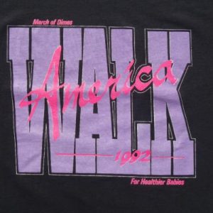 Vintage 1990s March of Dimes 1992 Walk Black T-Shirt L