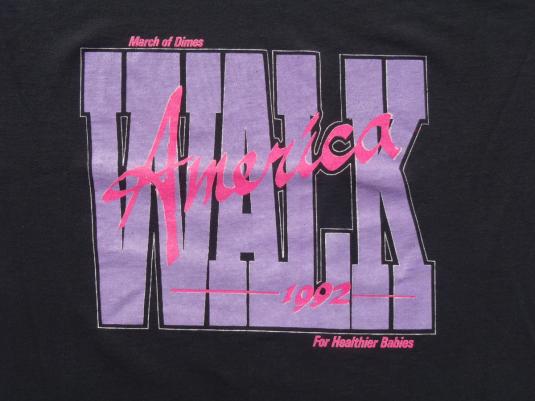 Vintage 1990s March of Dimes 1992 Walk Black T-Shirt L