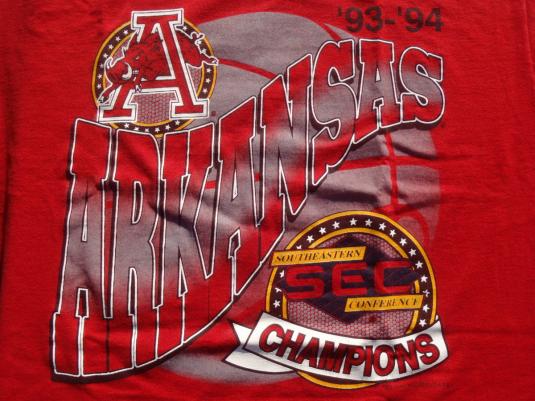 Vintage 1990s Arkansas Razorbacks SEC Champions T Shirt L