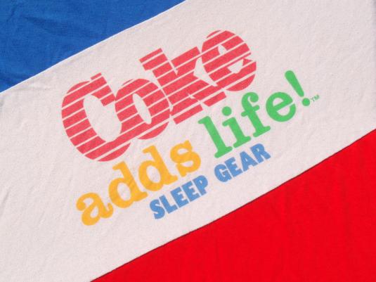 Vintage 1980s Coca Cola Coke Adds Life Sleep Gear T-Shirt XL