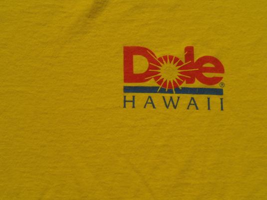 Vintage 1990s Dole Pineapple Yellow Cotton T Shirt L