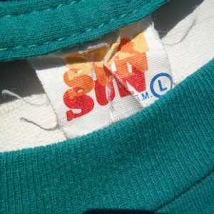 Vintage 1980s Teal Green Florida Beach Club Souvenir T Shirt L