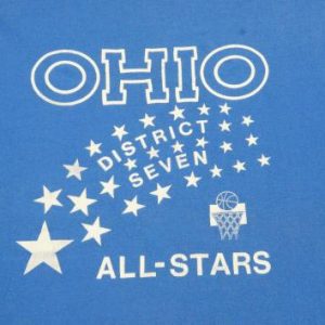 Vintage 1980s Ohio Basketball All Stars Blue T-Shirt XL