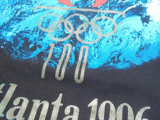Vintage 1996 Black Atlanta Olympics Souvenir Cotton T Shirt