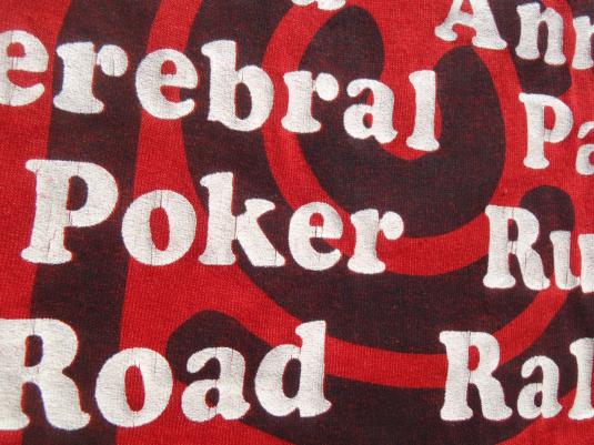 Vintage 1987 Cerebral Palsy Poker Run Red T Shirt L