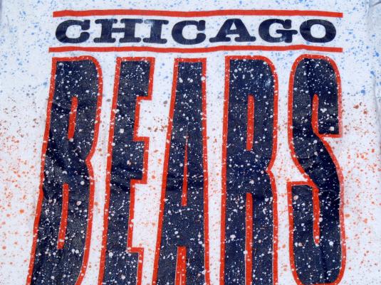 Vintage 1990s Chicago Bears NFL Paint Splatter Cotton T-Shirt