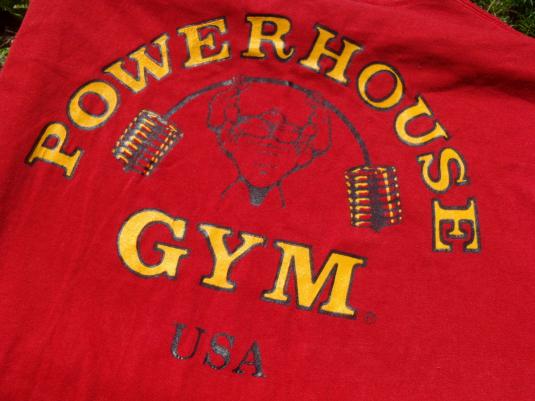 Vintage 1980s Powerhouse Gym Red T-Shirt L/XL