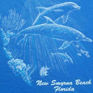 Vintage NOS 1990s New Smyrna Beach Dolphins Blue T-Shirt XL