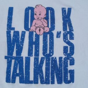 Vintage 1980s Gray Look Who's Talking Movie Promo T-Shirt L