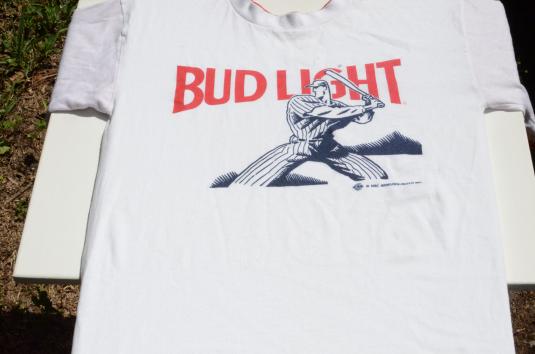 Vintage 1991 Bud Light Baseball White and Red T-Shirt M/L