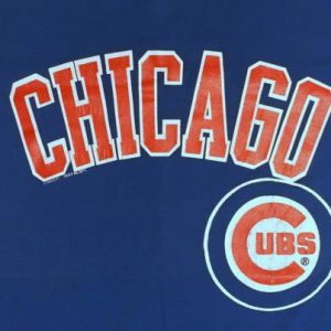 Vintage 1980s Chicago Cubs MLB Blue T-Shirt XL Logo7