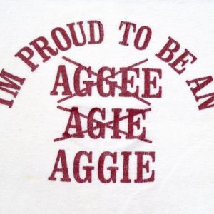 Vintage 1980s Texas A&M Aggies White and Maroon T-Shirt M