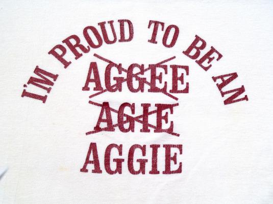 Vintage 1980s Texas A&M Aggies White and Maroon T-Shirt M