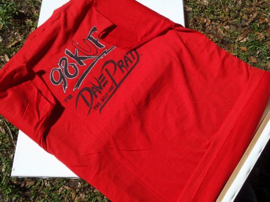 Vintage 1980s Rock N Roll KUPD Dave Pratt Red T-Shirt M/L