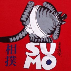 Vintage 1990s Sumo Kliban Cat Red T Shirt M from Crazy Shirt
