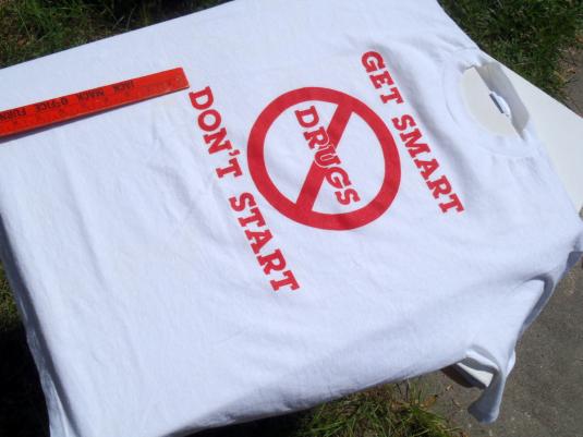 Vintage 1980s Anti Drug White T-Shirt LJerzees