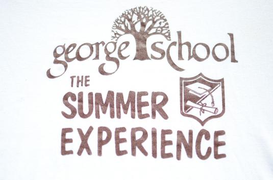 Vintage 1980s George SchoolWhite T-Shirt L