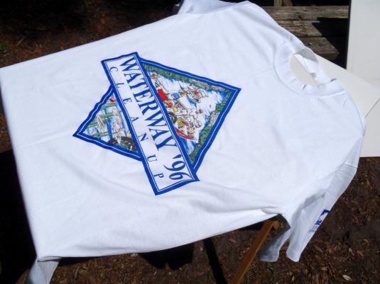 Vintage 1996 White Waterway Clean Up South FL Nature T Shirt XL