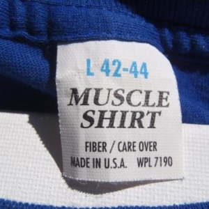 Vintage 1980s Blue Muscle Shirt L