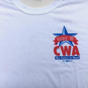 Vintage 1996 Clinton Gore CWA Union White Political T-Shirt XL
