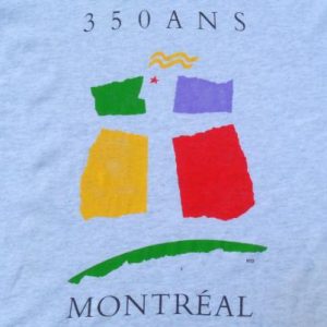 Vintage 1992 Montreal 350th Fete Canada Gray Cotton T-Shirt