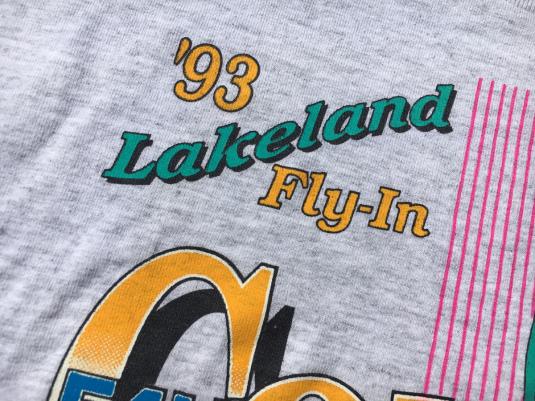 Vintage 1990s Gray Blue Corsair Lakeland Fly In T-Shirt L