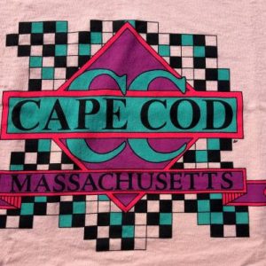 Vintage 1980s Cape Cod Massachutsetts Peach Souvenir T-Shirt