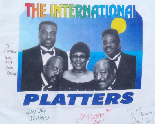 Vintage 1997 The Platters Autographed Tour White T Shirt L