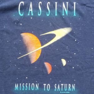 Vintage 1990s Cassini Mission to Saturn Navy Blue T-Shirt L