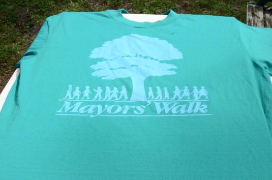Vintage 1980s Mayors Walk Aqua T-Shirt XL