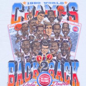 Vintage 1990s Detroit Pistons Back 2 Back NBA Champs T Shirt