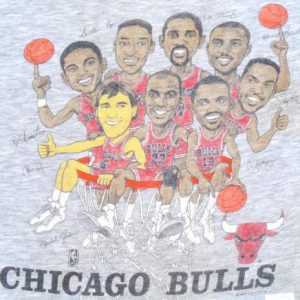 Vintage 1980s Heather Gray Chicago Bulls Lottery T Shirt XL