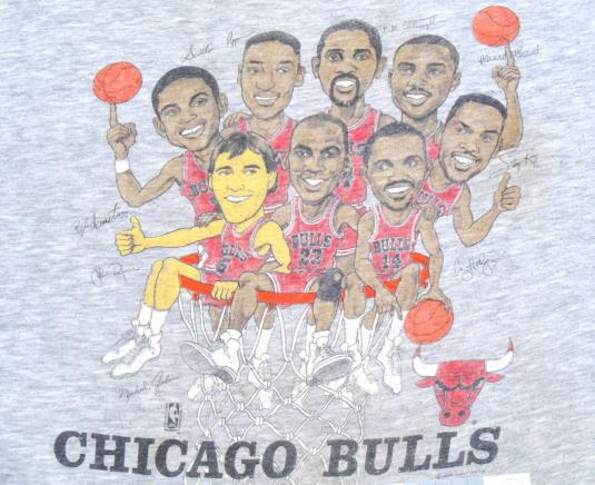 Vintage 1980s Heather Gray Chicago Bulls Lottery T Shirt XL