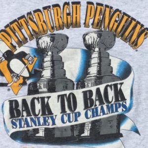 Vintage 1990s Pittsburgh Penguins NHL Stanley Cup T-Shirt L