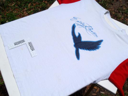 Vintage 1980s White and Red Eddy Raven Country T Shirt M/L