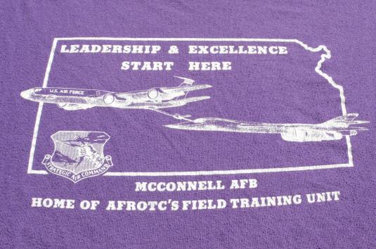 Vintage 1980s McConnell Air Force Base Purple T Shirt XL