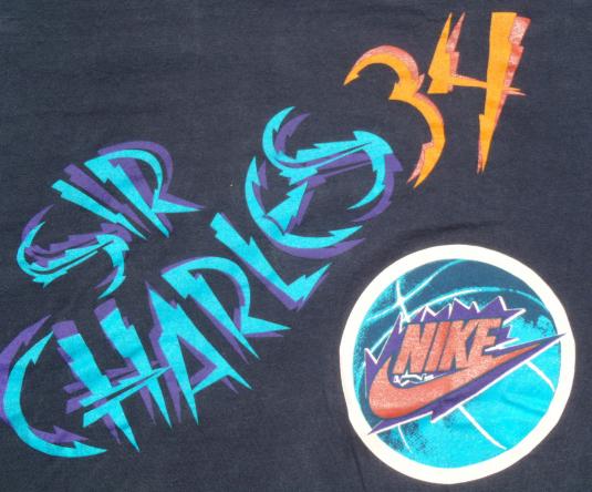 Vintage 1990s Black Sir Charles Barkley Nike Cotton T Shirt XL